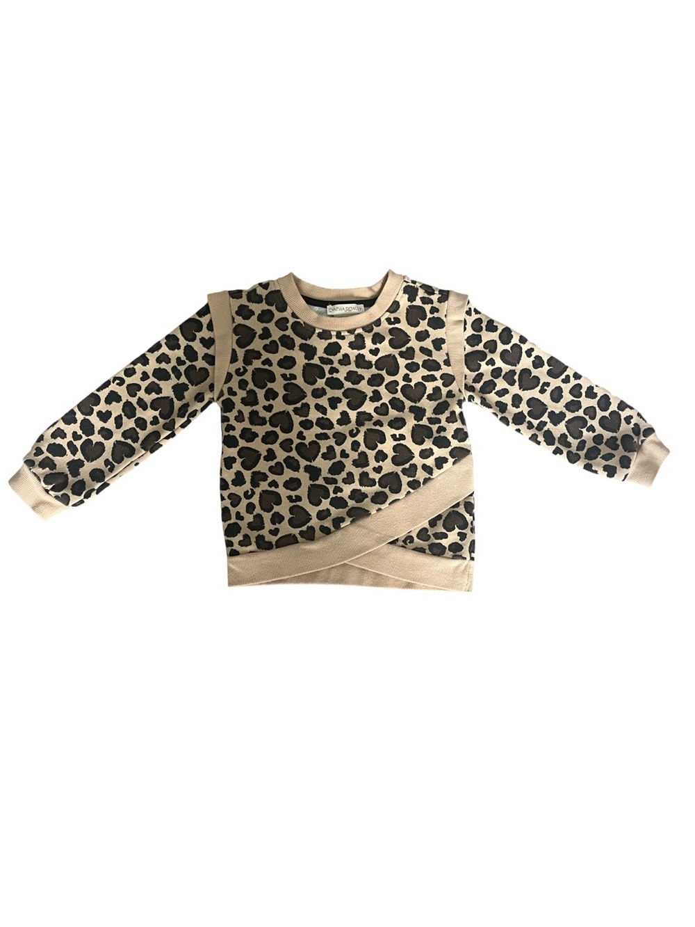 Cynthia Rowley Girl Leopard Print Pullover - Tan & Black. Size: XS (4). Good Con